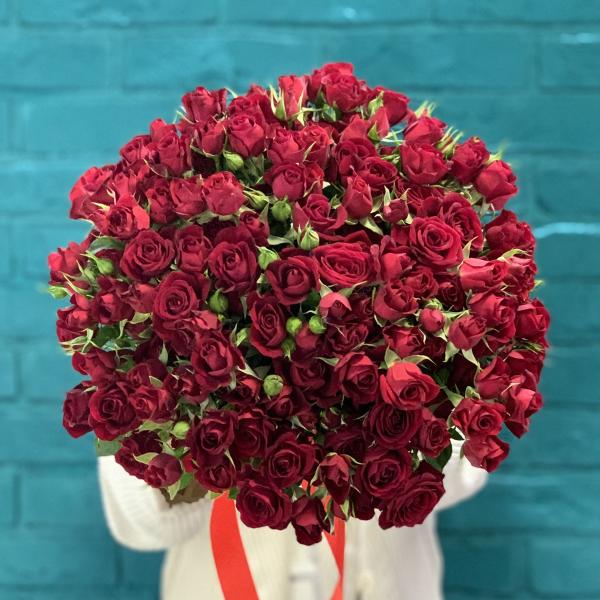 39 красных кустовых роз "Сансара"