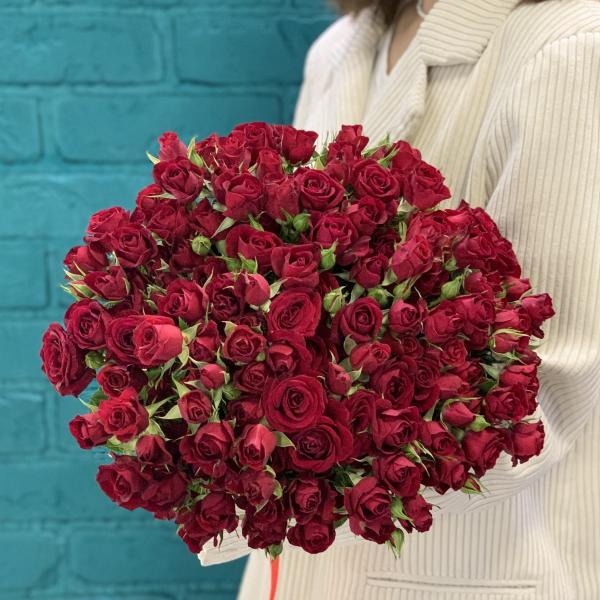39 красных кустовых роз "Сансара"