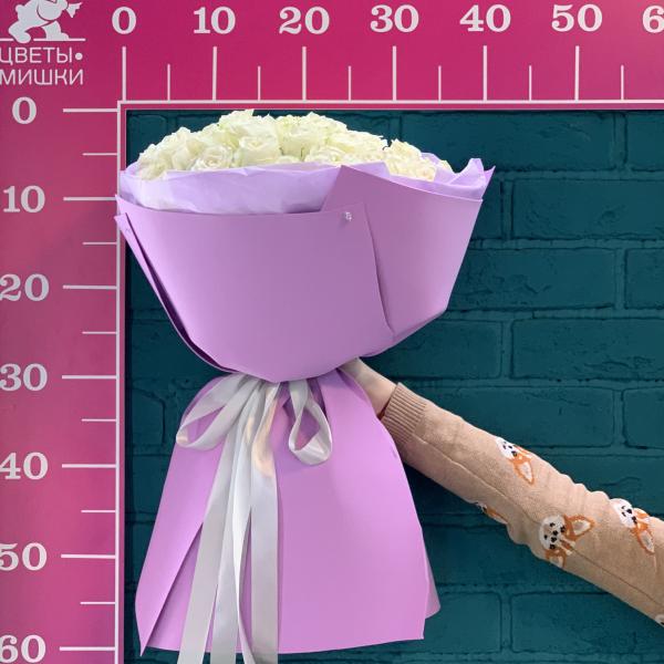 51 белая роза "Магия"