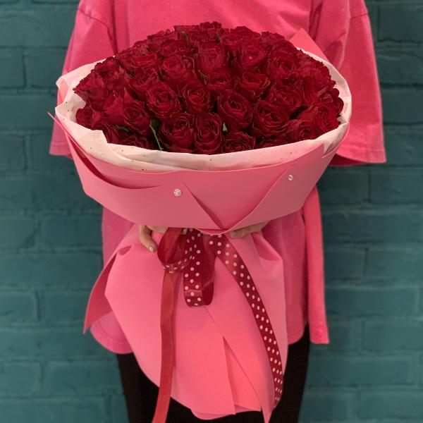 51 красная роза "Рубиновая роскошь"