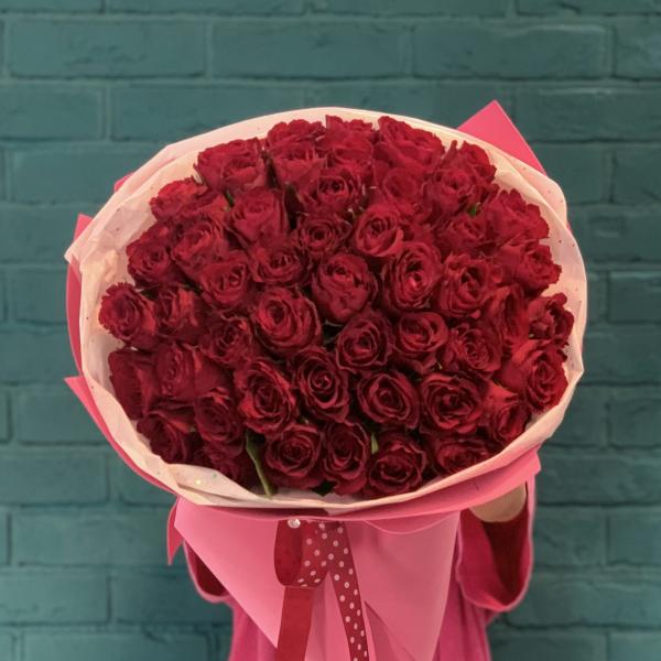 51 красная роза "Рубиновая роскошь"