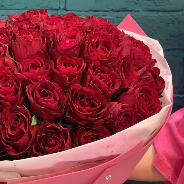 51 красная роза "Рубиновая роскошь"
