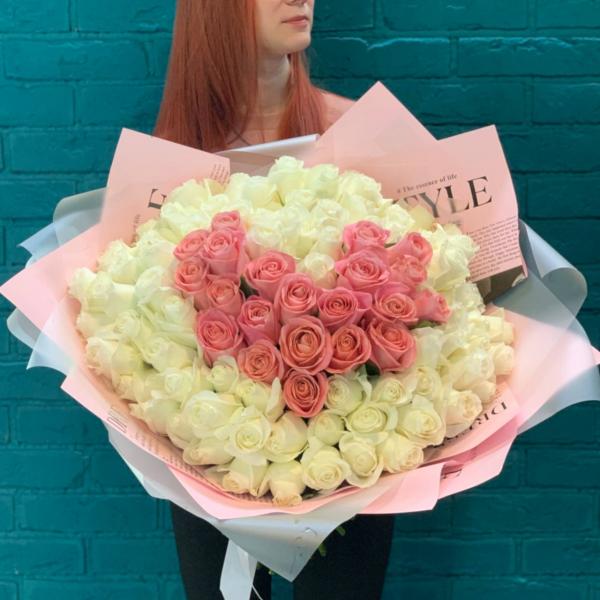 101 роза "Сердечно"