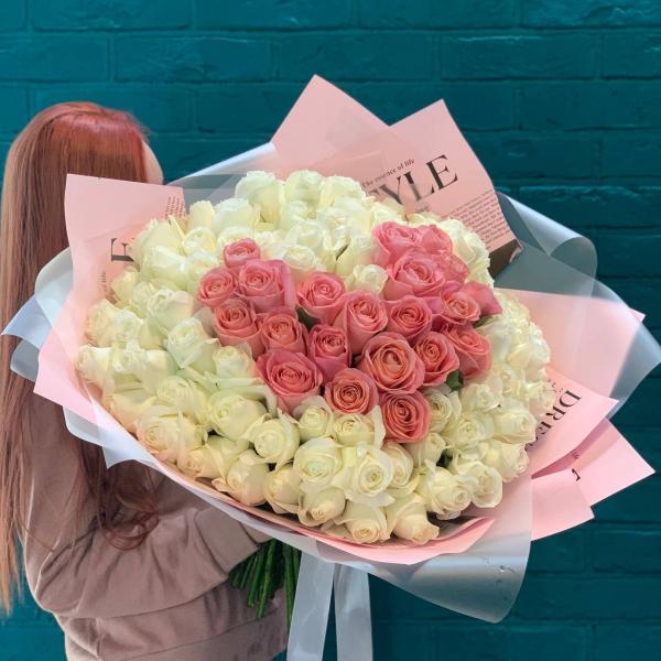 101 роза "Сердечно"