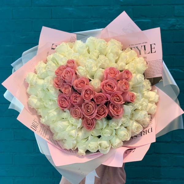 101 роза "Сердечно"