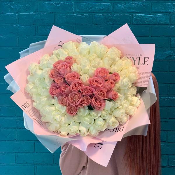 101 роза "Сердечно"