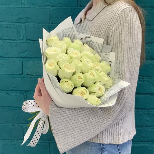 25 пионовидных роз "Одержимость"