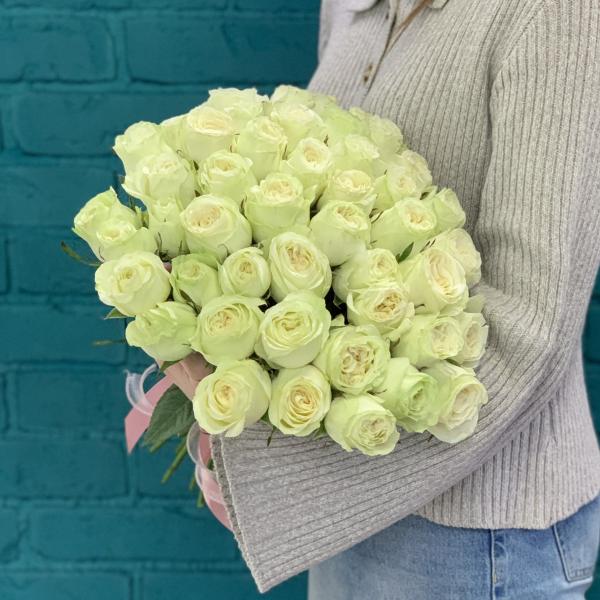 45 пионовидных роз "Аура"