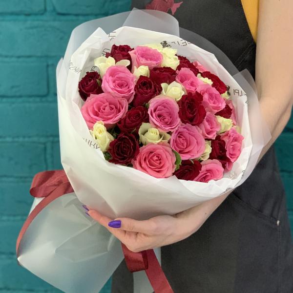 39 роз "Малиновое варенье"