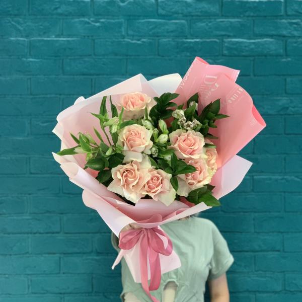 Французская роза и альстромерия «Осеннее вдохновение»