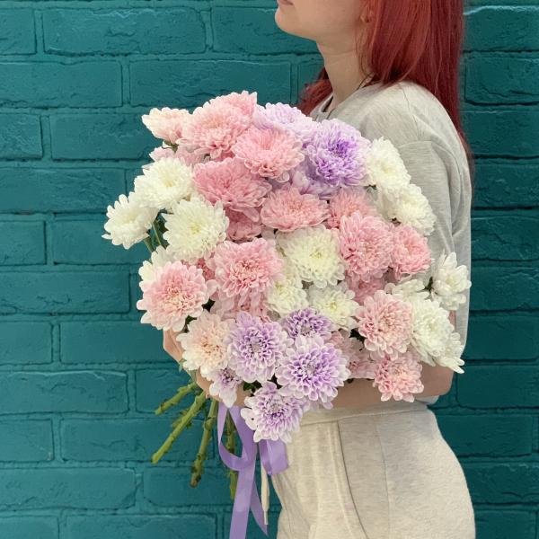 11 хризантем "Розовые облака"