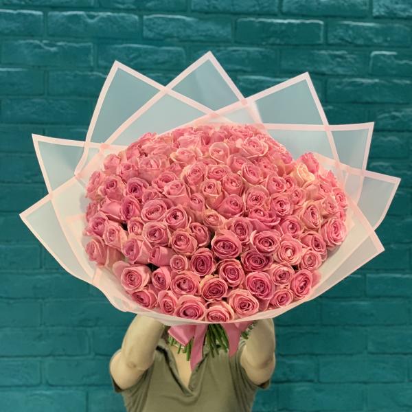 101 розовая роза "Восход"