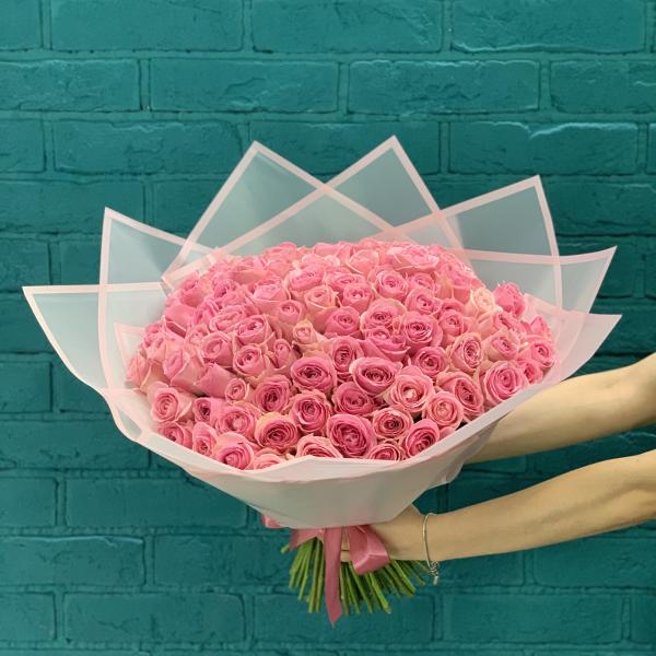 101 розовая роза "Восход"