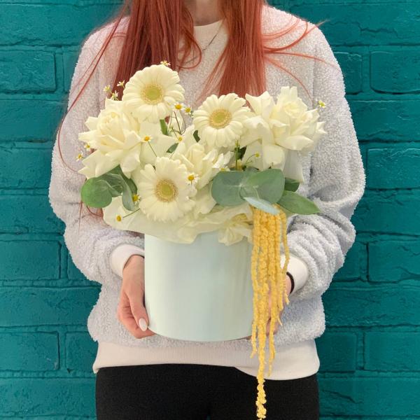 Французская роза и гербера "Эльфийский сад"