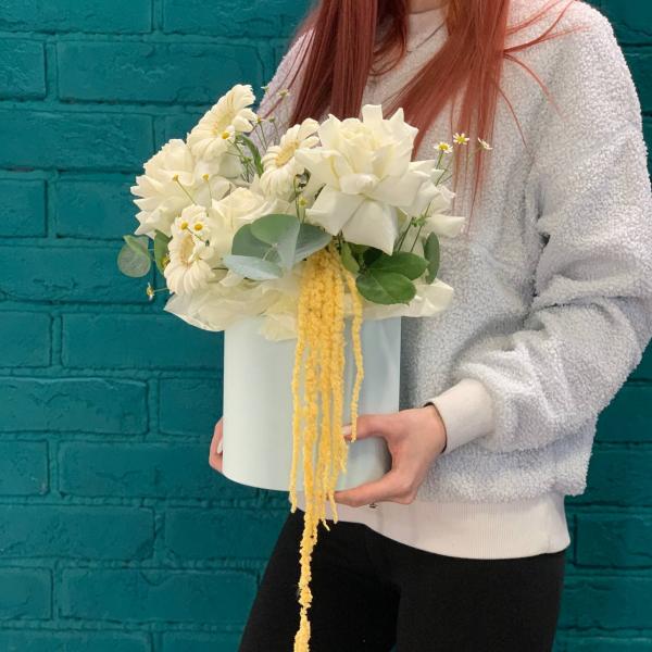 Французская роза и гербера "Эльфийский сад"