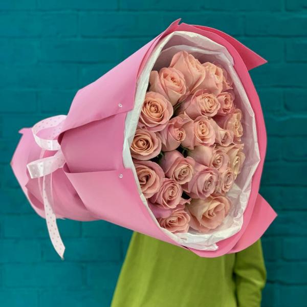 21 розовая роза "Розовый лепесток"