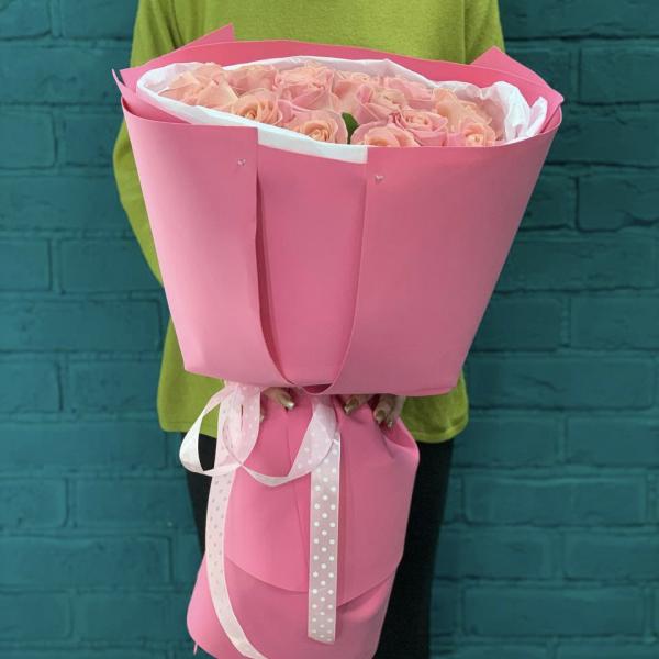 21 розовая роза "Розовый лепесток"