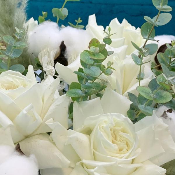 Роза и эвкалипт "Белая сказка"