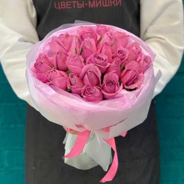 25 роз "клубничное мороженное"