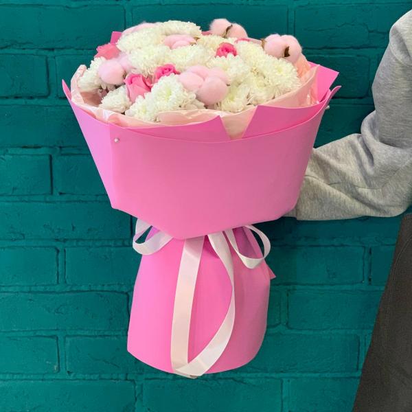 Роза и хлопок "Объятия мамы"