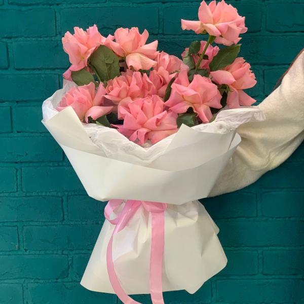 11 розовых французских роз "Династия"