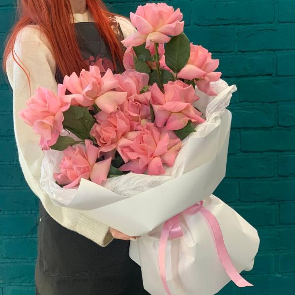 11 розовых французских роз "Династия"