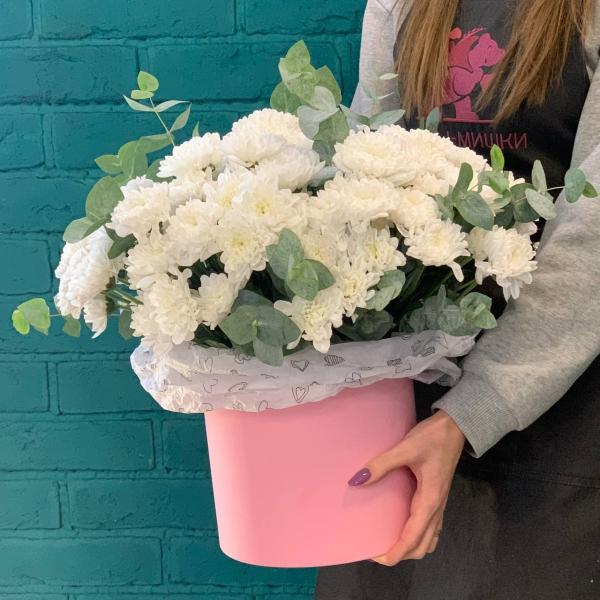 Хризантема и эвкалипт "Любимое время"