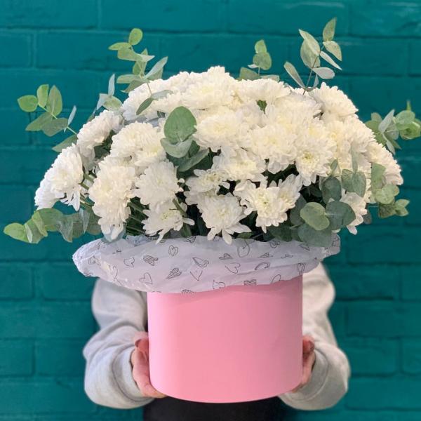 Хризантема и эвкалипт "Любимое время"