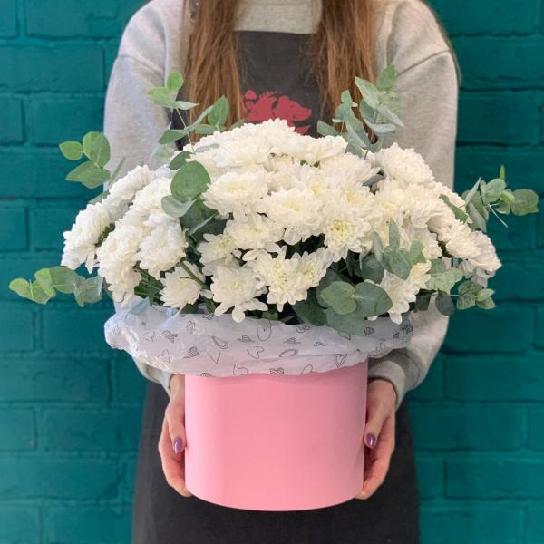 Хризантема и эвкалипт "Любимое время"