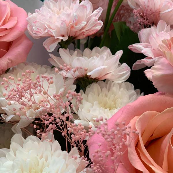 Роза и эустома "Душевная"