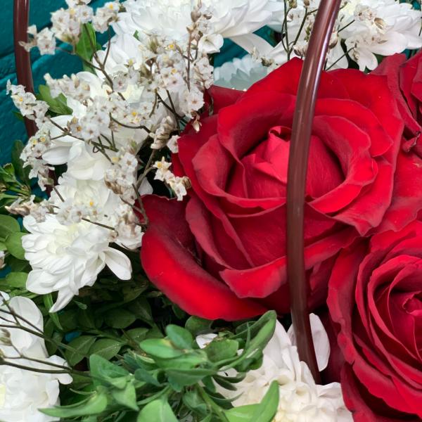 фото Роза и лимониум "Сердечная мелодия"