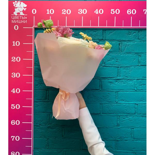 фото Герберы и эустомы "Малиновый раф"