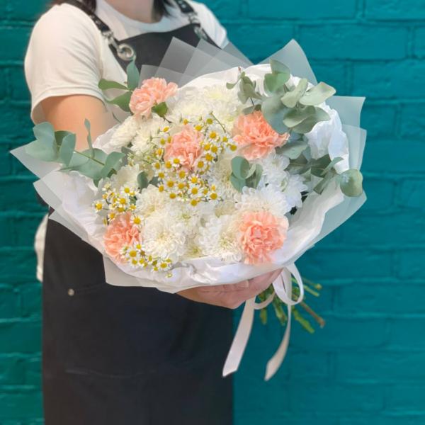 фото Хризантема и гвоздика "Глория"