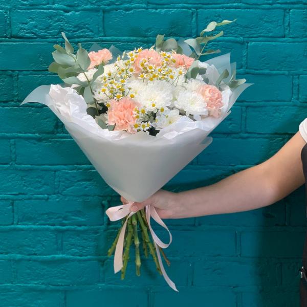 фото Хризантема и гвоздика "Глория"