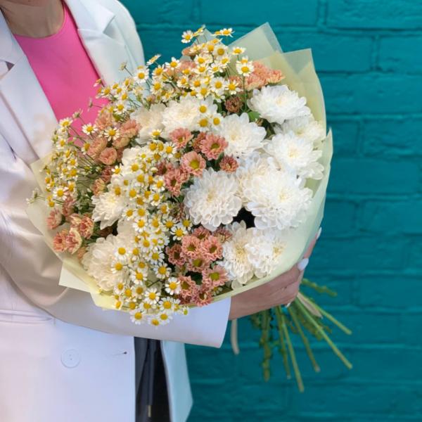 фото Хризантемы и танацетума "Осенний рассвет"