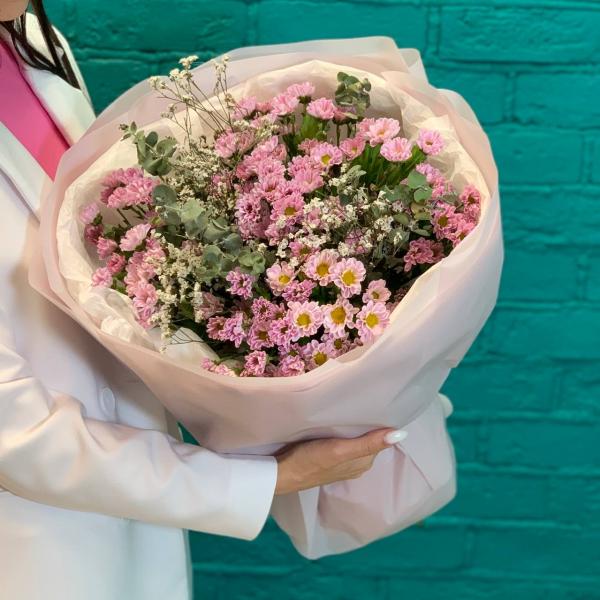 фото Хризантемы и лимониум "Полное цветение"