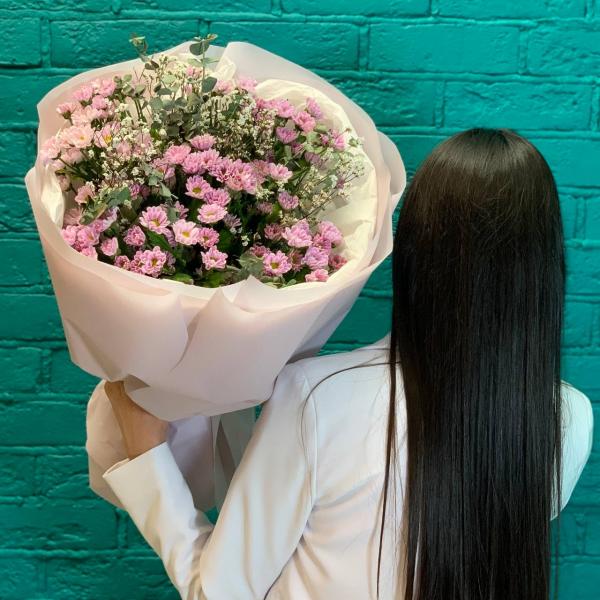 фото Хризантемы и лимониум "Полное цветение"