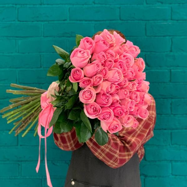 фото 51 розовая роза 80см "Сердечный порыв"