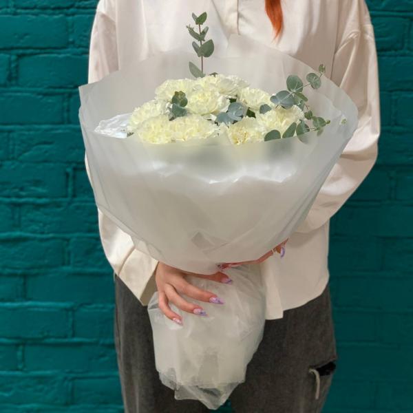 фото 11 белых гвоздик "Белоснежные сны"