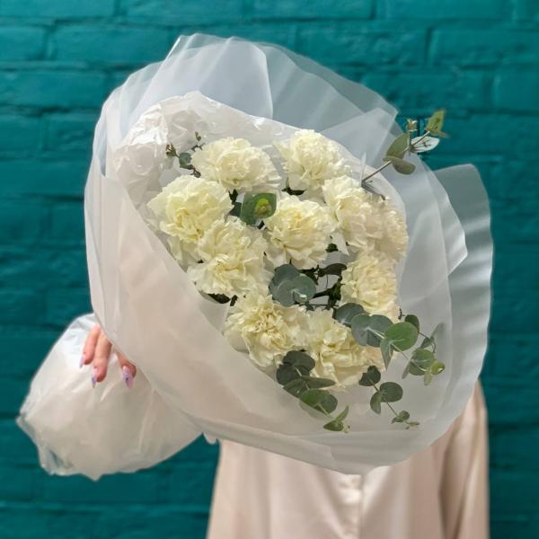 фото 11 белых гвоздик "Белоснежные сны"