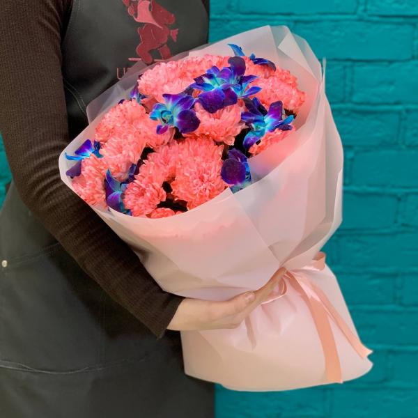 фото Хризантема и дендробиума "Космическая вата"