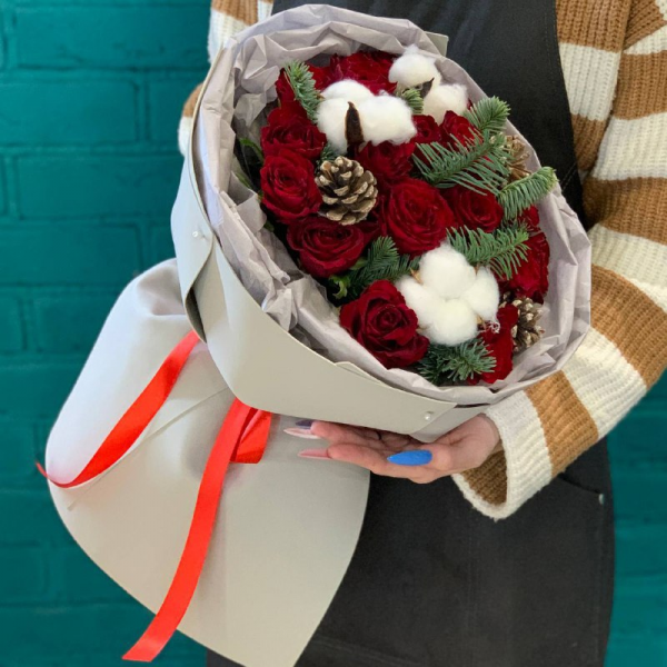 фото Розы и хлопока "Предвкушение праздника"