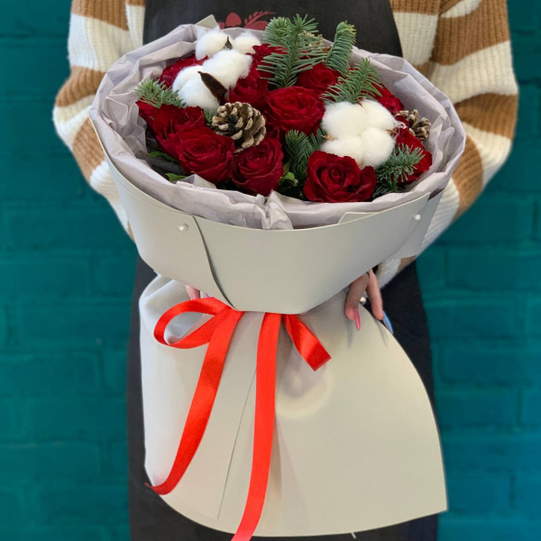 фото Розы и хлопока "Предвкушение праздника"