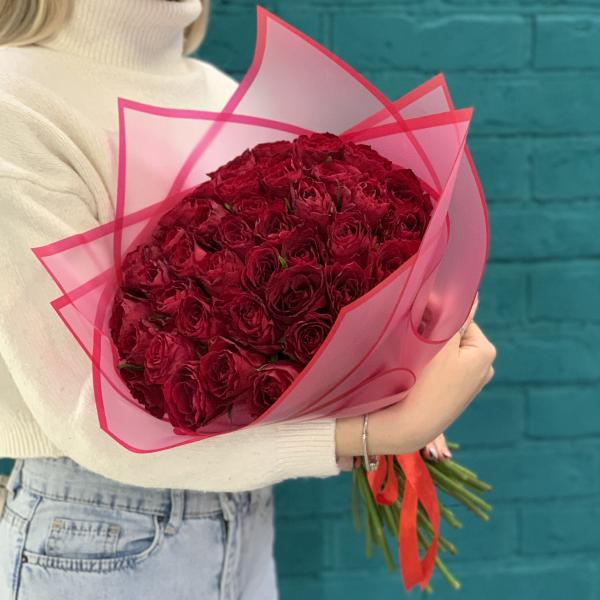 45 красных роз "Коламбус"