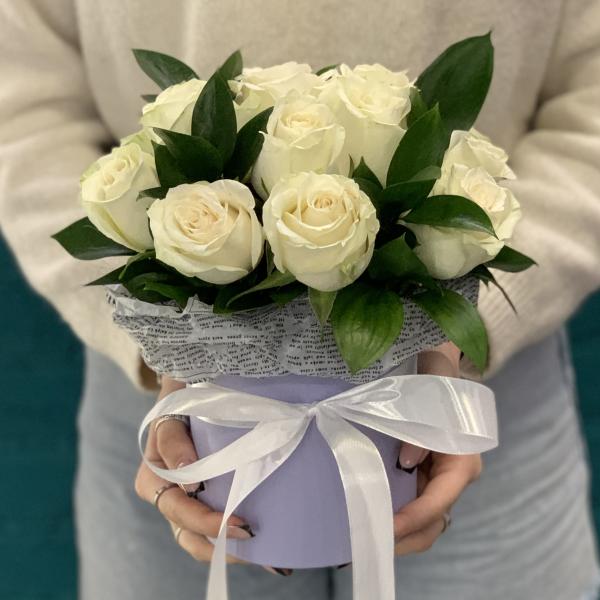 15 белых роз "Лёгкие кружева"