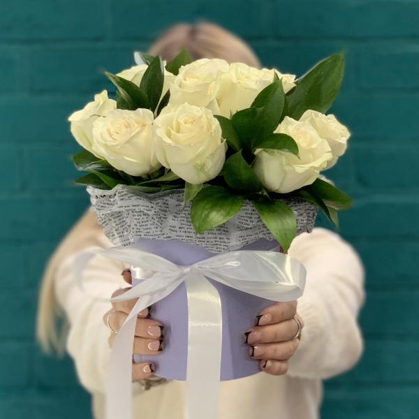 15 белых роз "Лёгкие кружева"