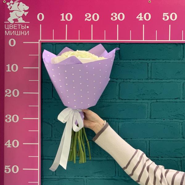 15 белых роз "Летний туман"