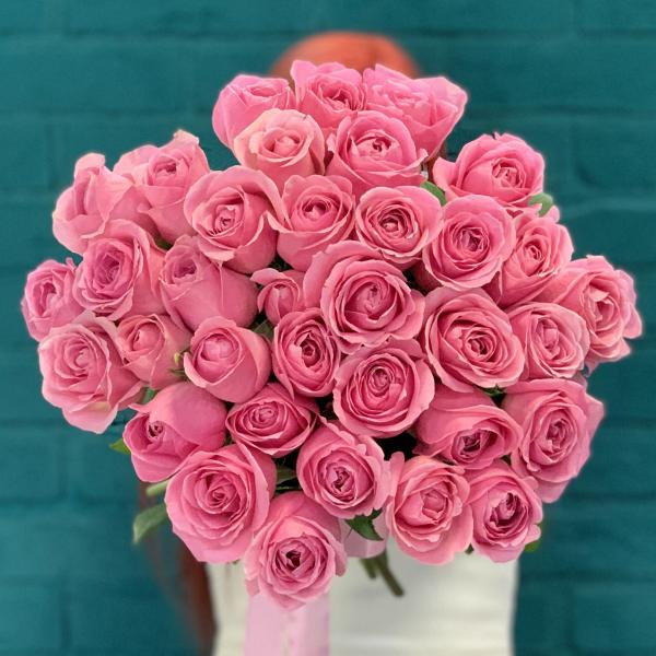 35 розовых роз "Тбилиси"