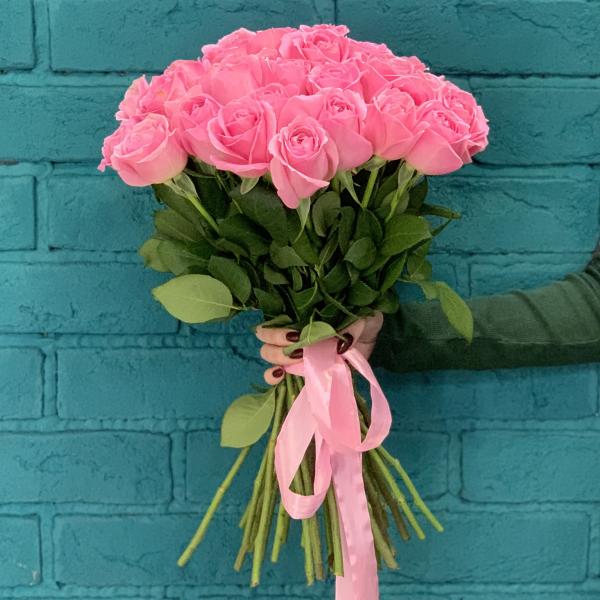 35 розовых роз "Тбилиси"