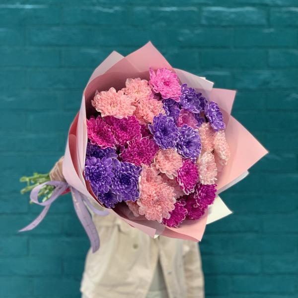 9 хризантем "Красочный бум"